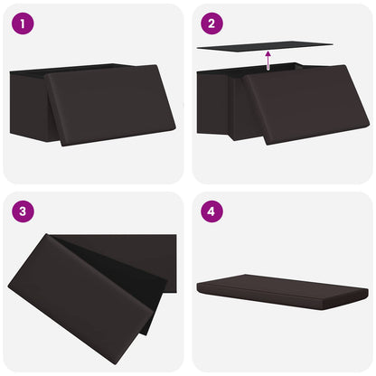 vidaXL Foldable Storage Bench Brown 180 kg 80 L 77 x 38 x 38 cm PVC
