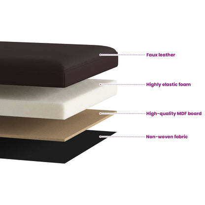 vidaXL Foldable Storage Bench Brown 180 kg 80 L 77 x 38 x 38 cm PVC