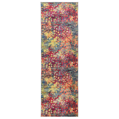 vidaXL Rug Runner LESAKA Colourful 100 x 100 cm Diamond Velvet