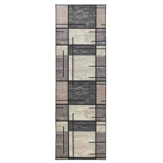 vidaXL Rug Runner LESAKA Brown 80 x 350 cm Diamond Velvet