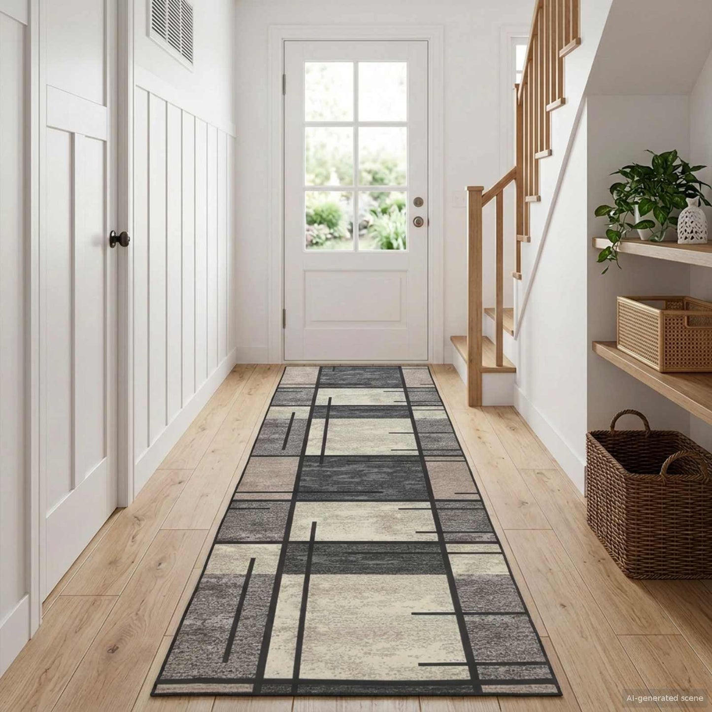vidaXL Rug Runner LESAKA Brown 100 x 300 cm Diamond Velvet