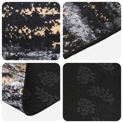 vidaXL Rug Runner LESAKA Black and Gold 100 x 400 cm Diamond Velvet