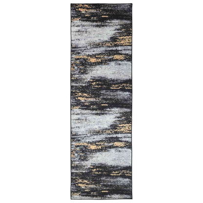 vidaXL Rug Runner LESAKA Black and Gold 100 x 400 cm Diamond Velvet