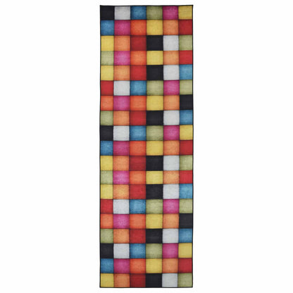 vidaXL Rug Runner LESAKA Colourful 100 x 250 cm Diamond Velvet