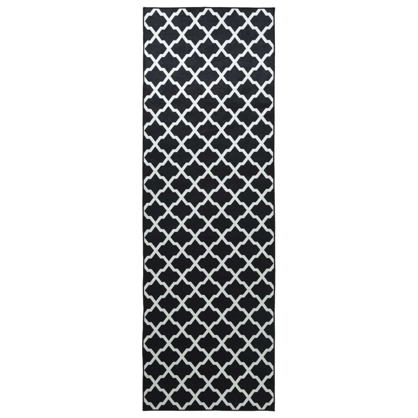 vidaXL Rug Runner LESAKA Black and white 50 x 100 cm Diamond Velvet