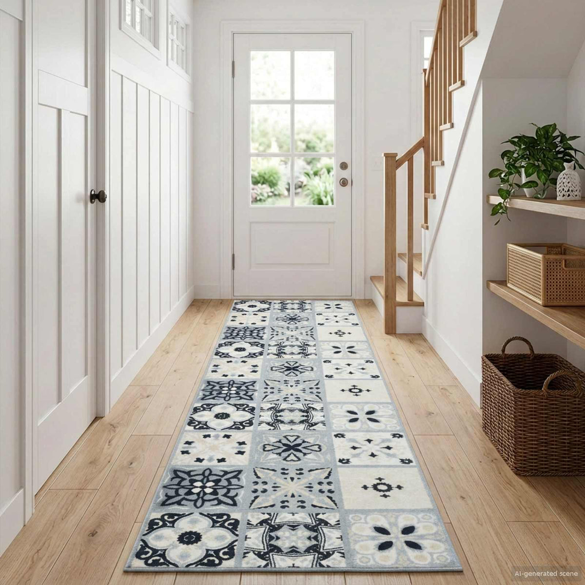 vidaXL Rug Runner ORIZ 1150 gsm Grey and Black