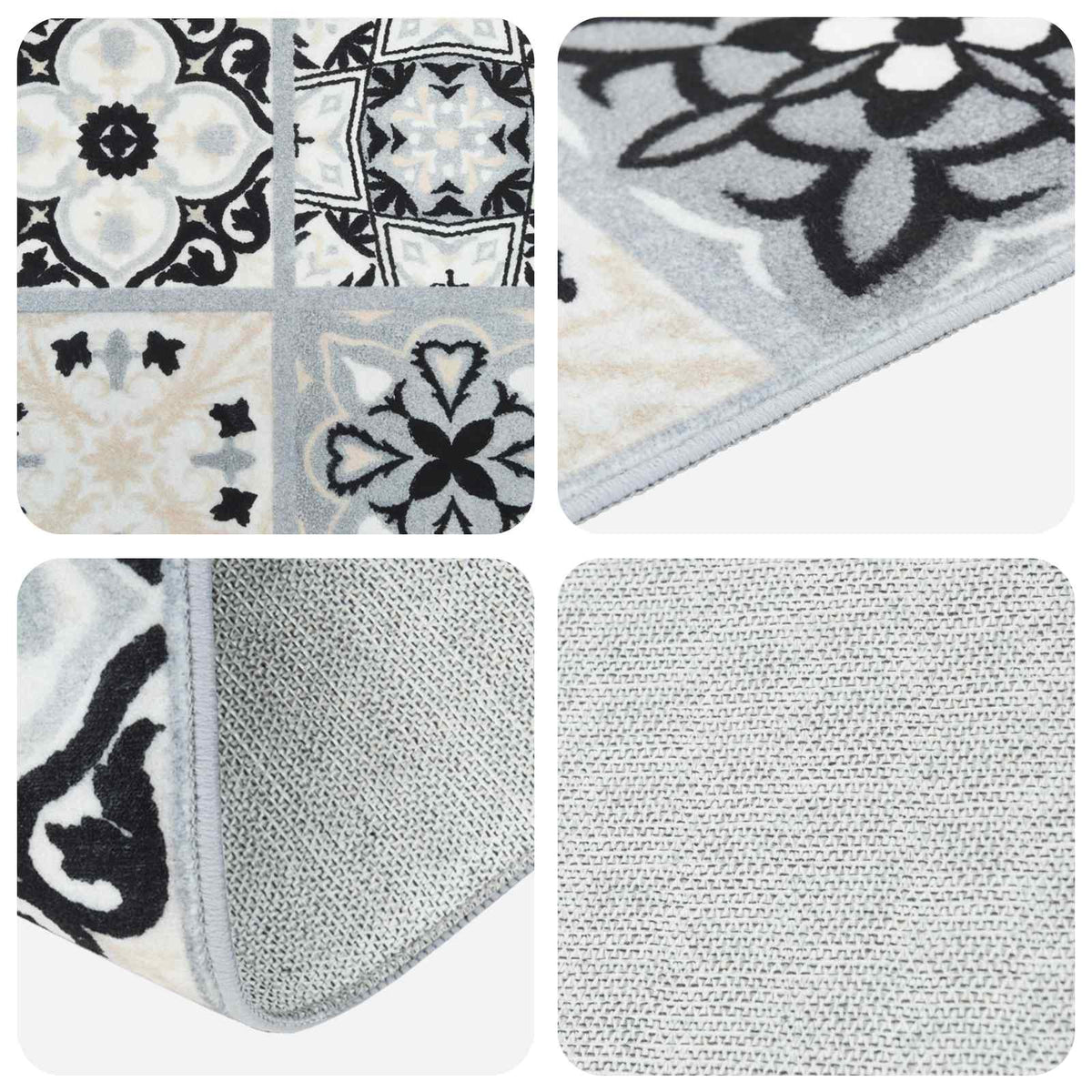 vidaXL Rug Runner ORIZ 1150 gsm Grey and Black