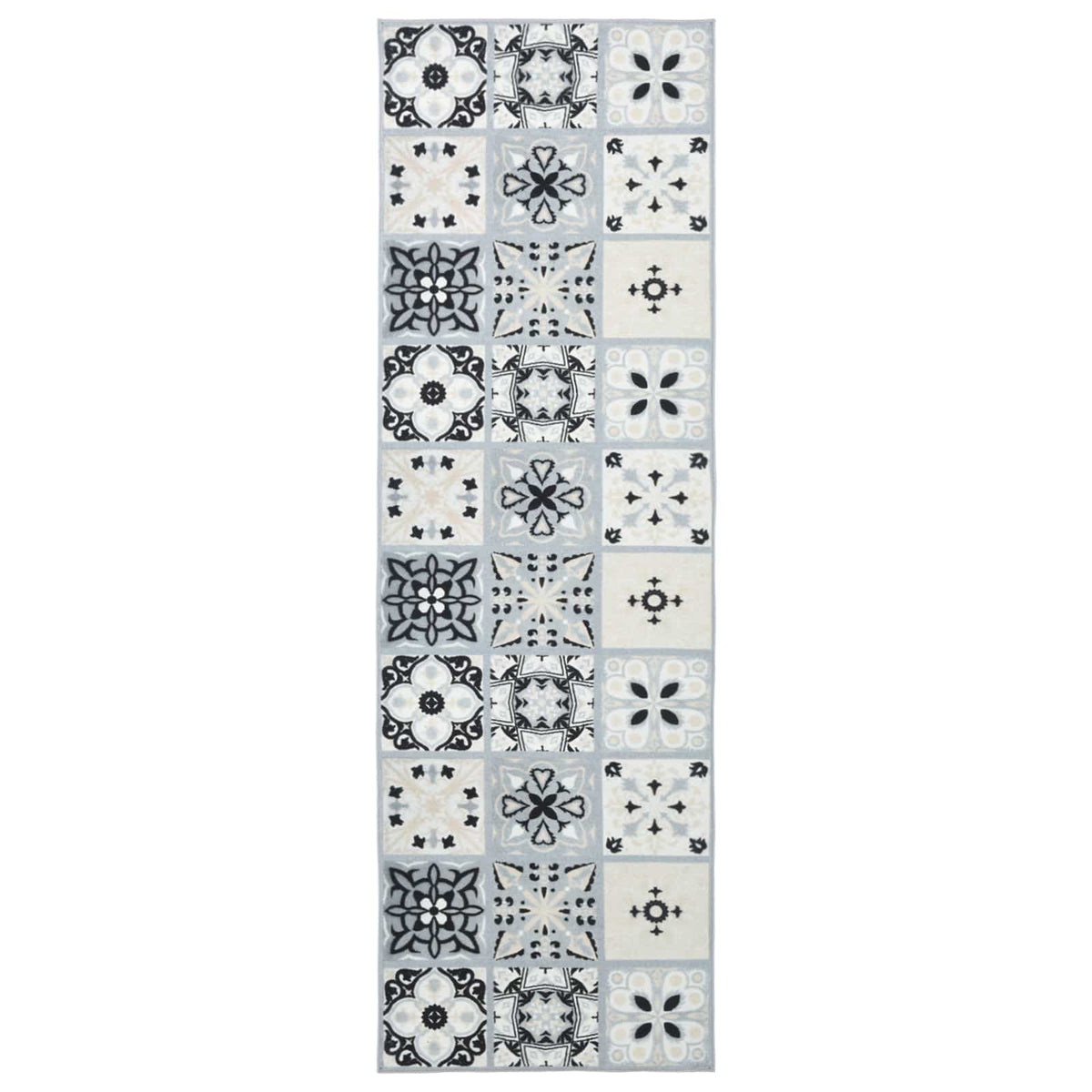 vidaXL Rug Runner ORIZ 1150 gsm Grey and Black