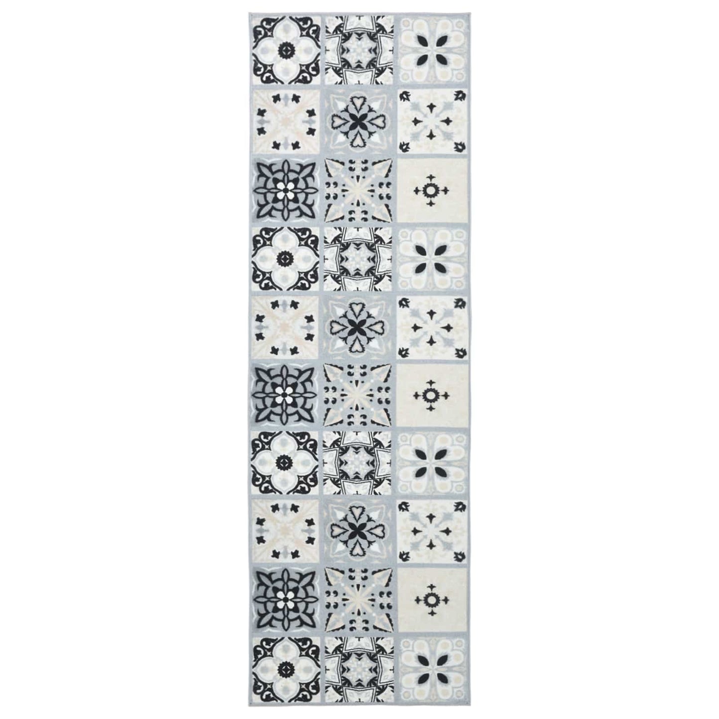 vidaXL Rug Runner ORIZ 1150 gsm Grey and Black