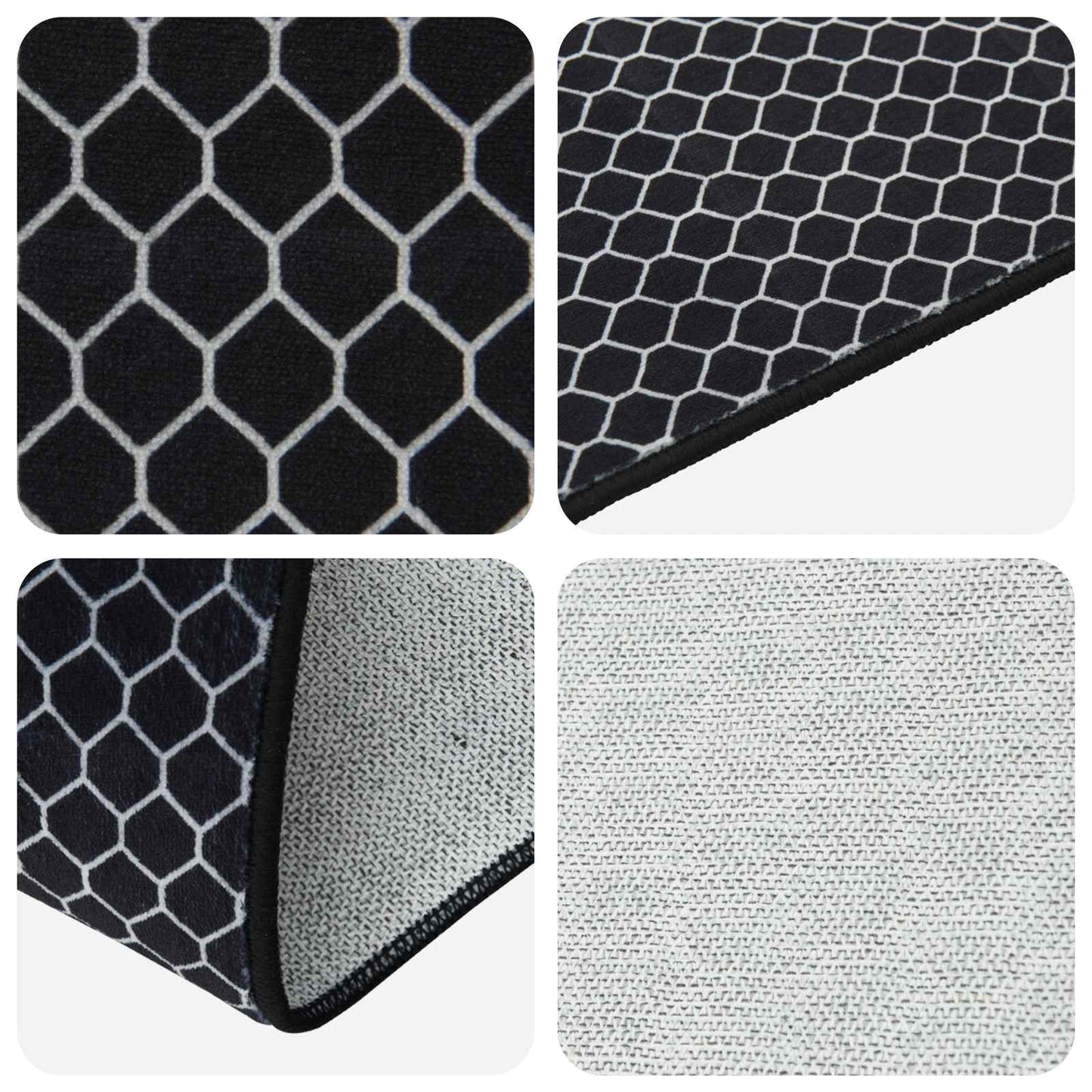 vidaXL Rug Runner ORIZ 1150 gsm Black Mesh Pattern