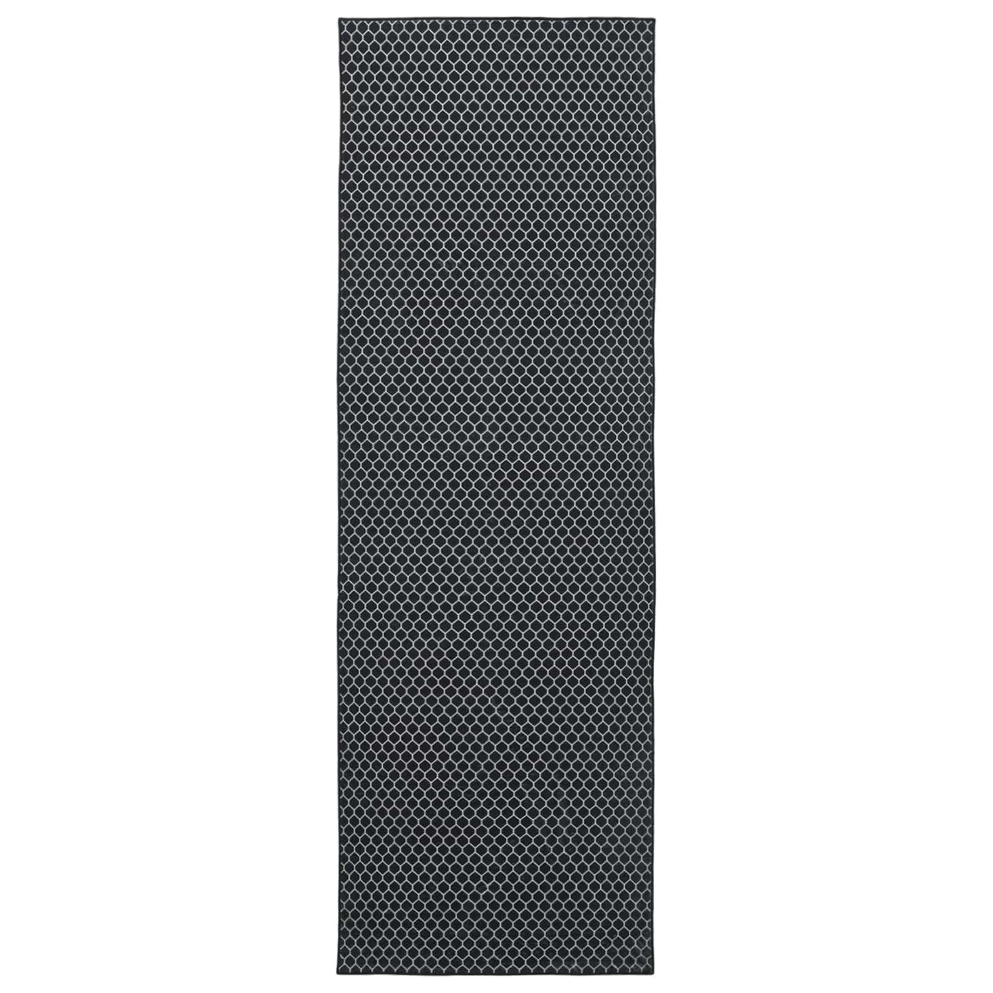 vidaXL Rug Runner ORIZ 1150 gsm Black Mesh Pattern