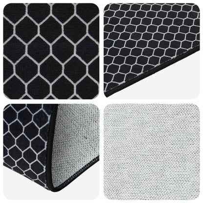 vidaXL Rug Runner ORIZ 1150 gsm Black Mesh Pattern
