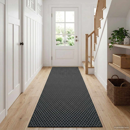 vidaXL Rug Runner ORIZ 1150 gsm Black Mesh Pattern
