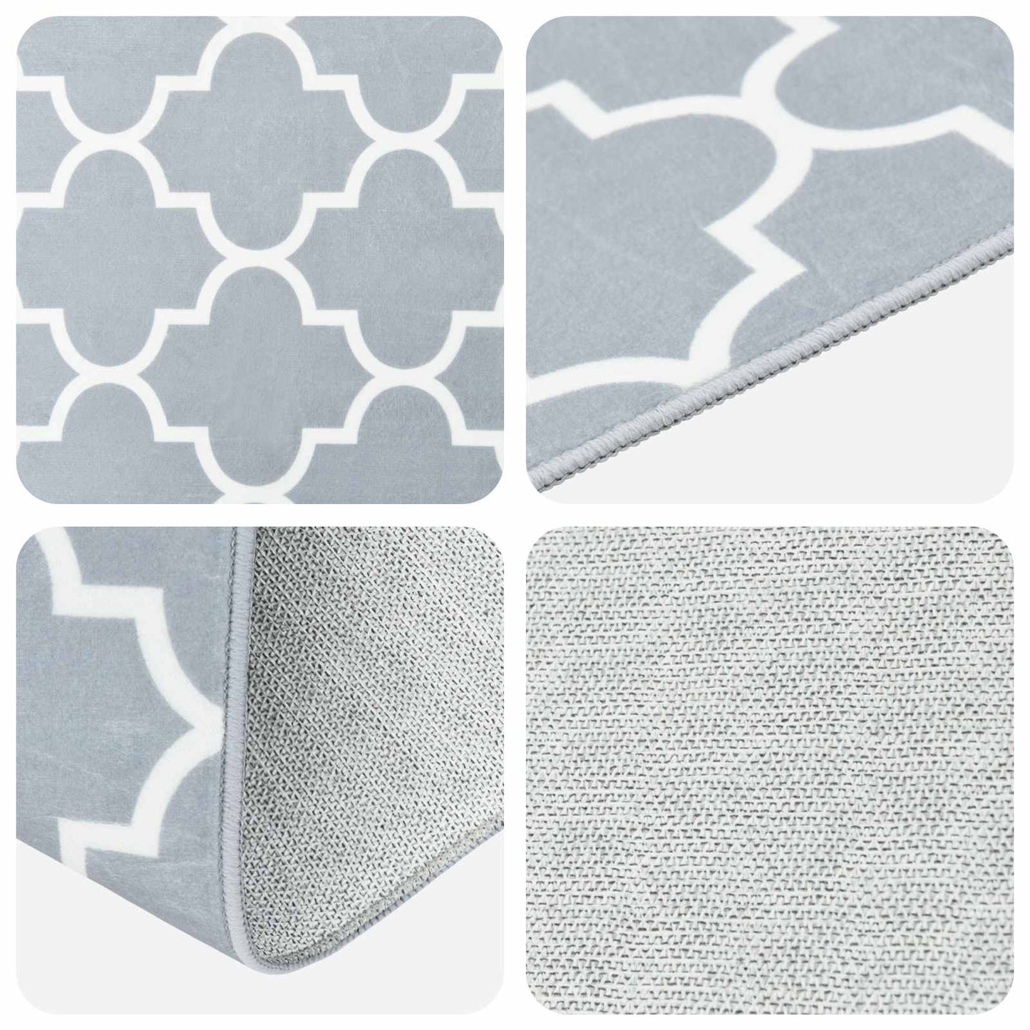 vidaXL Rug Runner ORIZ 1150 gsm Grey and White