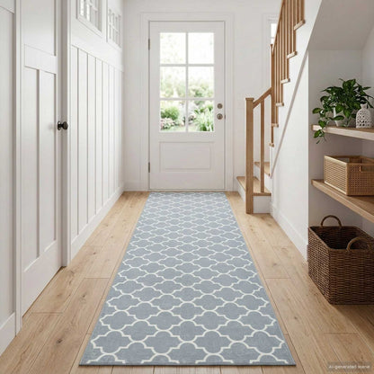vidaXL Rug Runner ORIZ 1150 gsm Grey and White