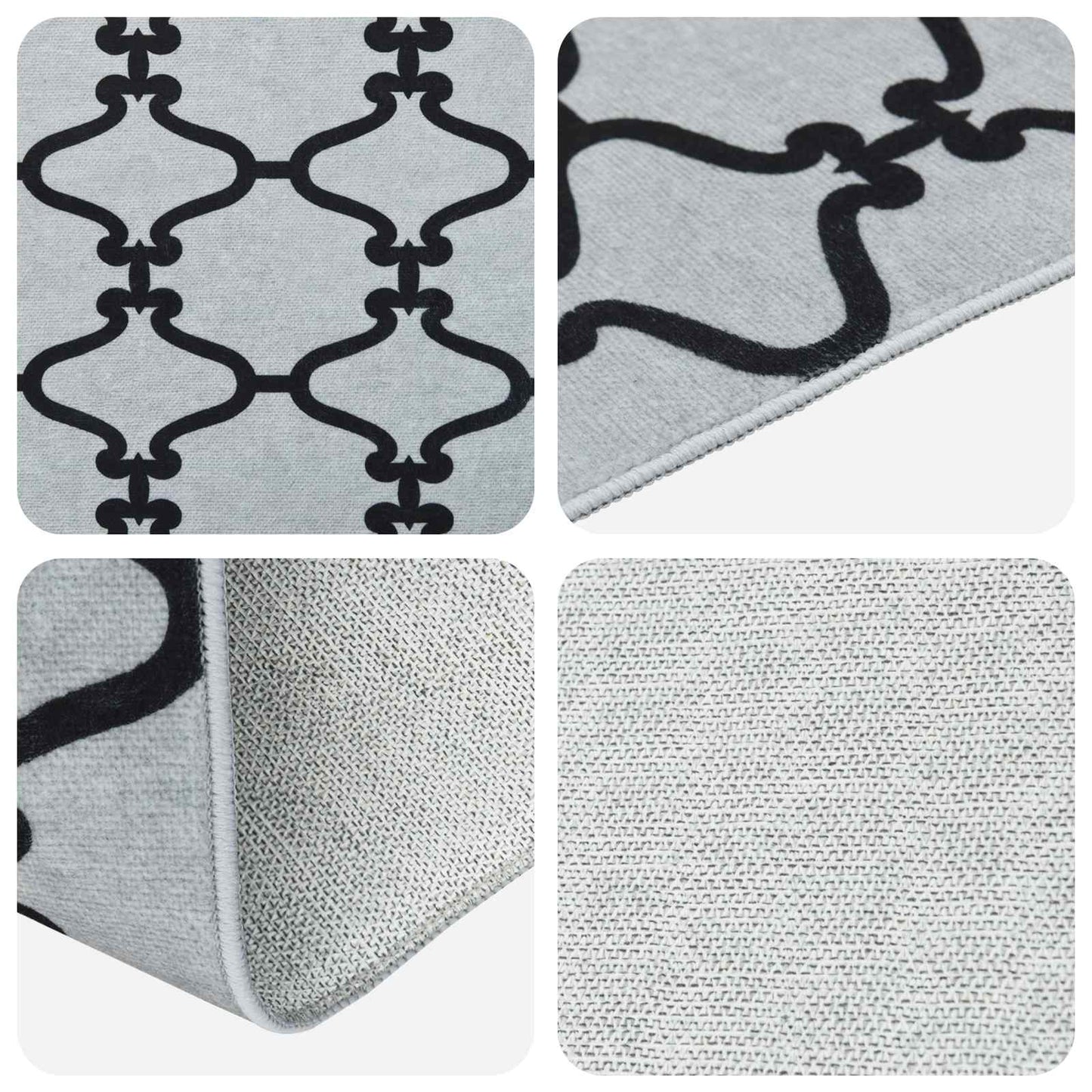 vidaXL Rug Runner ORIZ 1150 gsm Grey Mesh Pattern