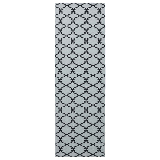 vidaXL Rug Runner ORIZ 1150 gsm Grey Mesh Pattern