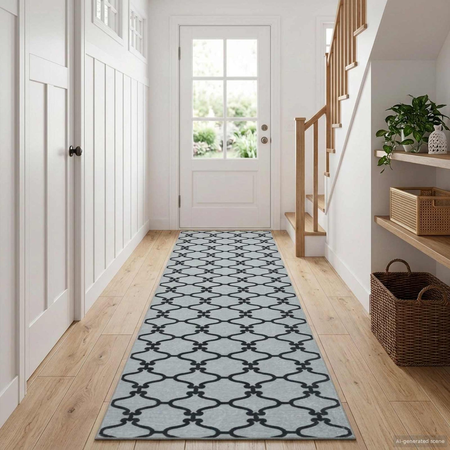 vidaXL Rug Runner ORIZ 1150 gsm Grey Mesh Pattern