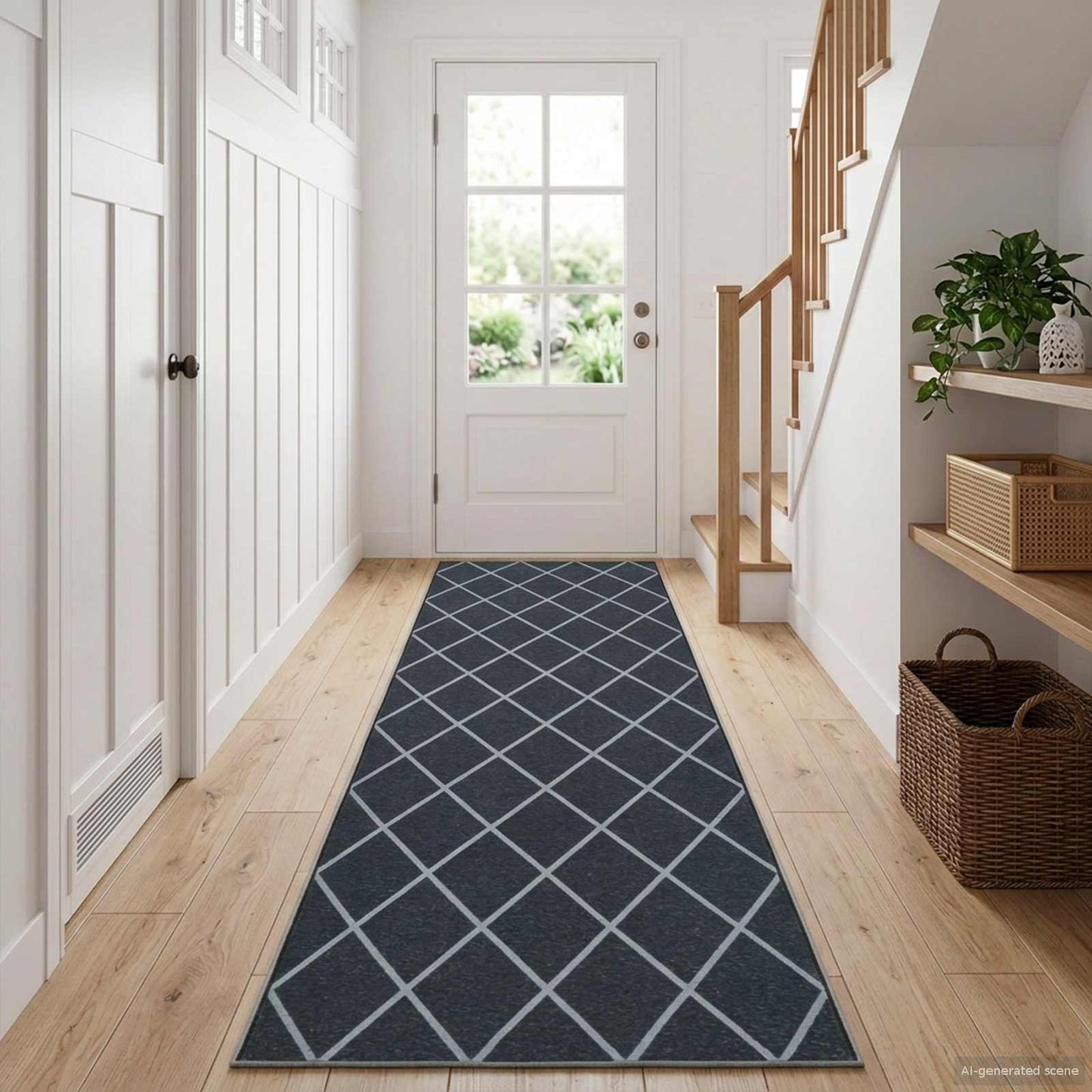 vidaXL Rug Runner ORIZ 1150 gsm Black Diamond Pattern