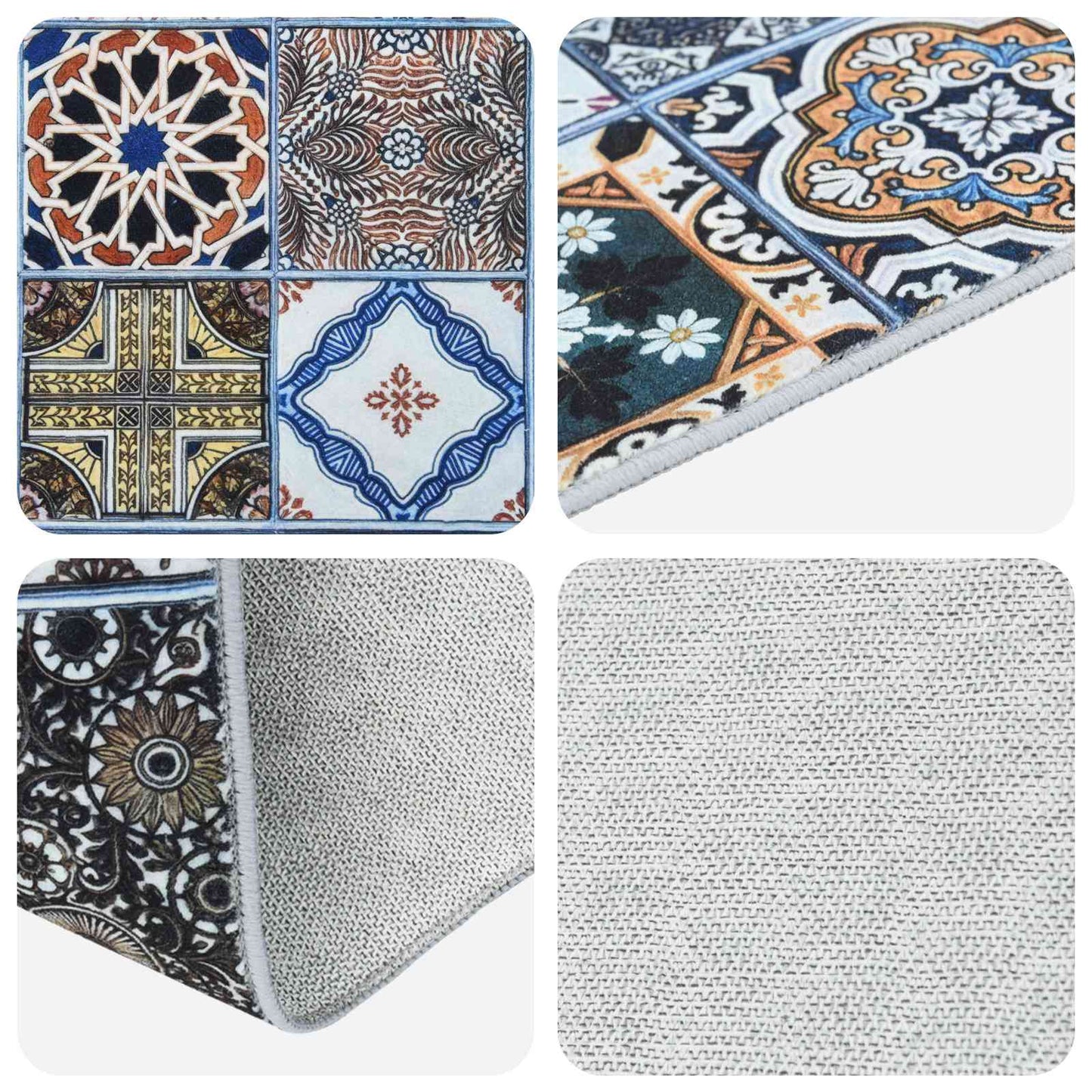 vidaXL Rug Runner ORIZ 1150 gsm Blue 100% polyester chemical fiber