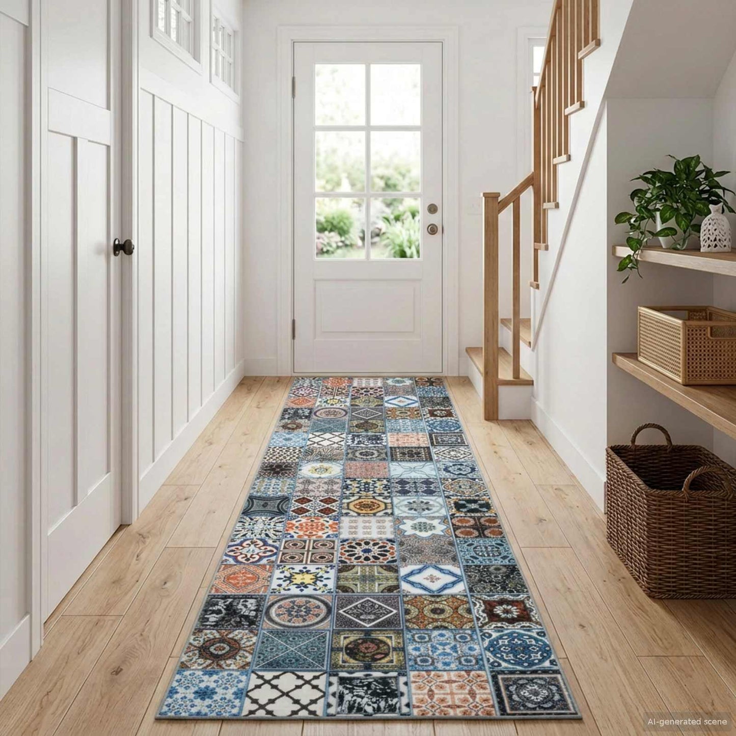 vidaXL Rug Runner ORIZ 1150 gsm Blue 100% polyester chemical fiber