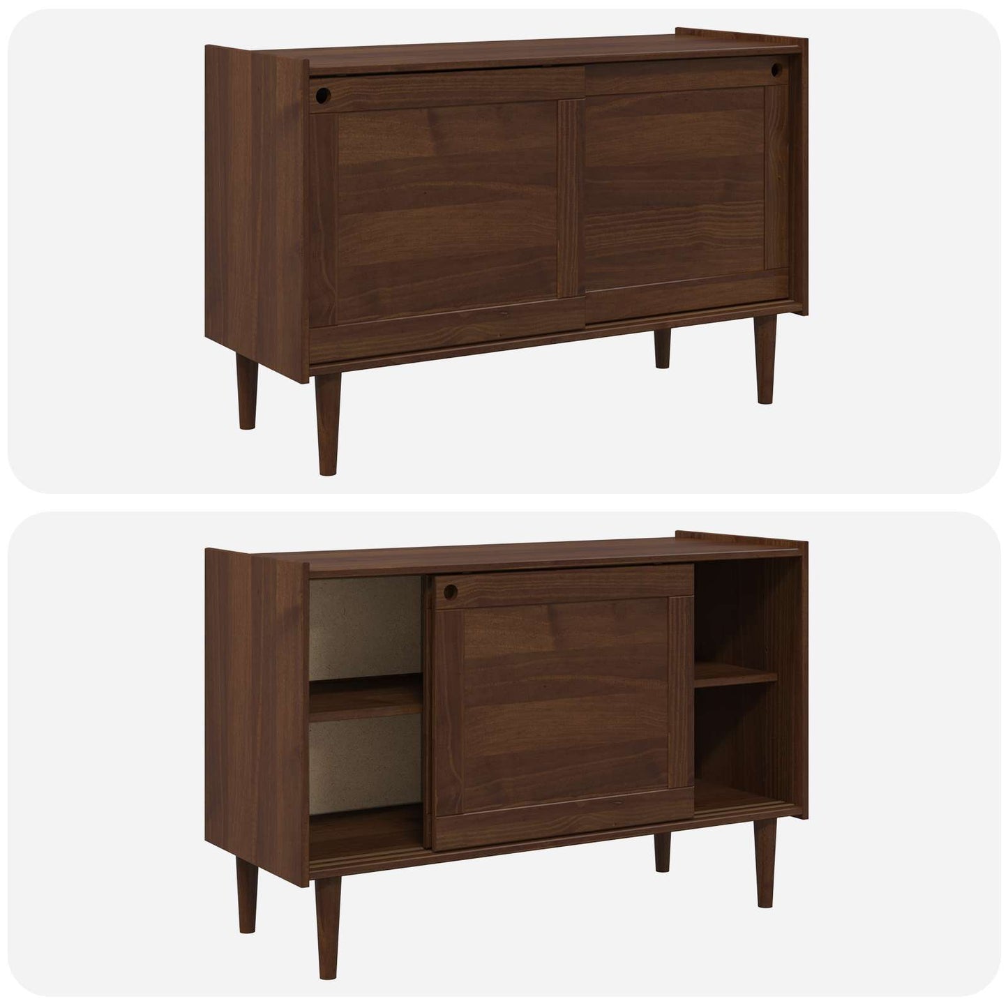 vidaXL Sideboard BILBAO Dark Caramel 114 x 45 x 75 cm