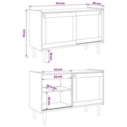 vidaXL Sideboard BILBAO Dark Caramel 114 x 45 x 75 cm