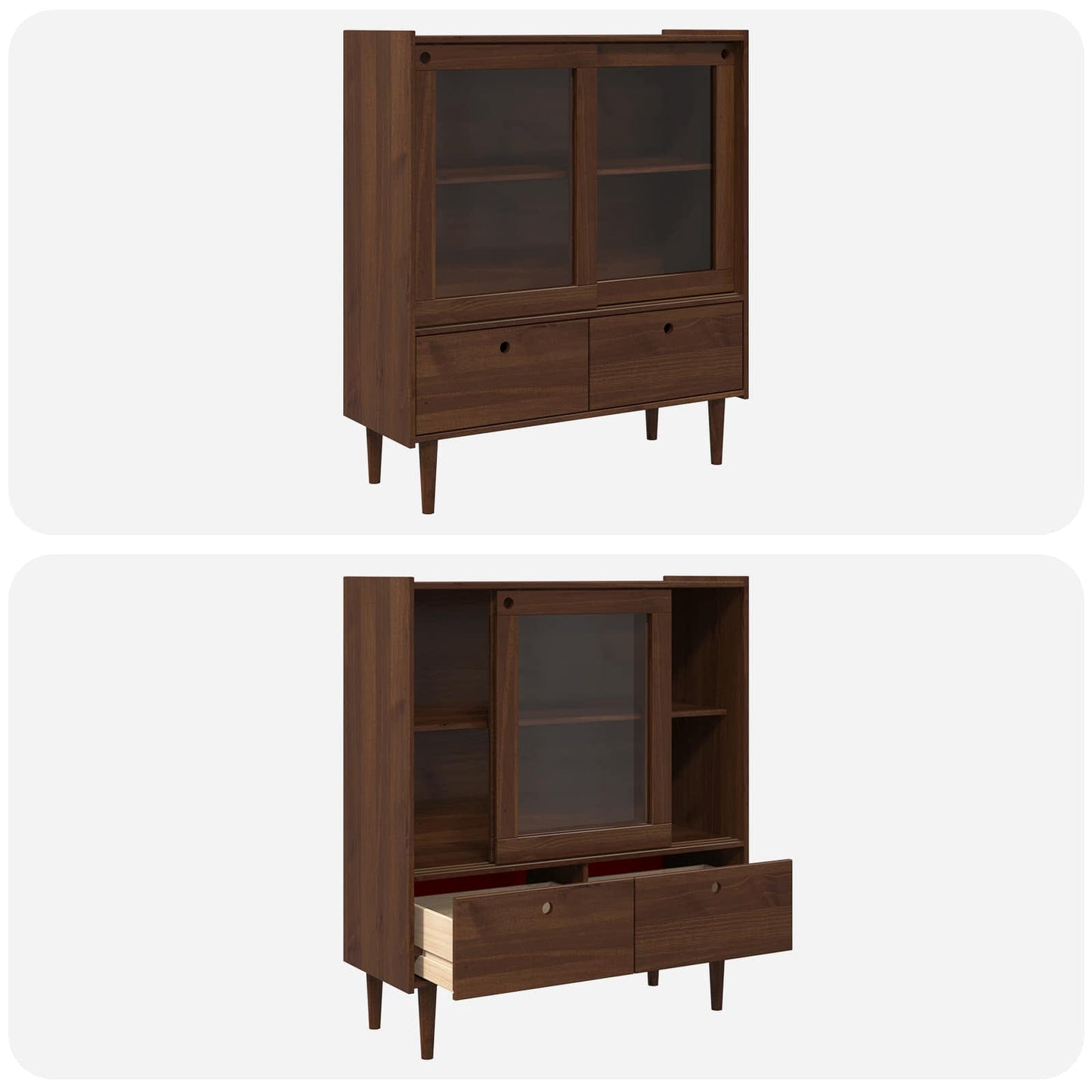 vidaXL Cupboard BILBAO Dark Caramel 104 x 40 x 120 cm