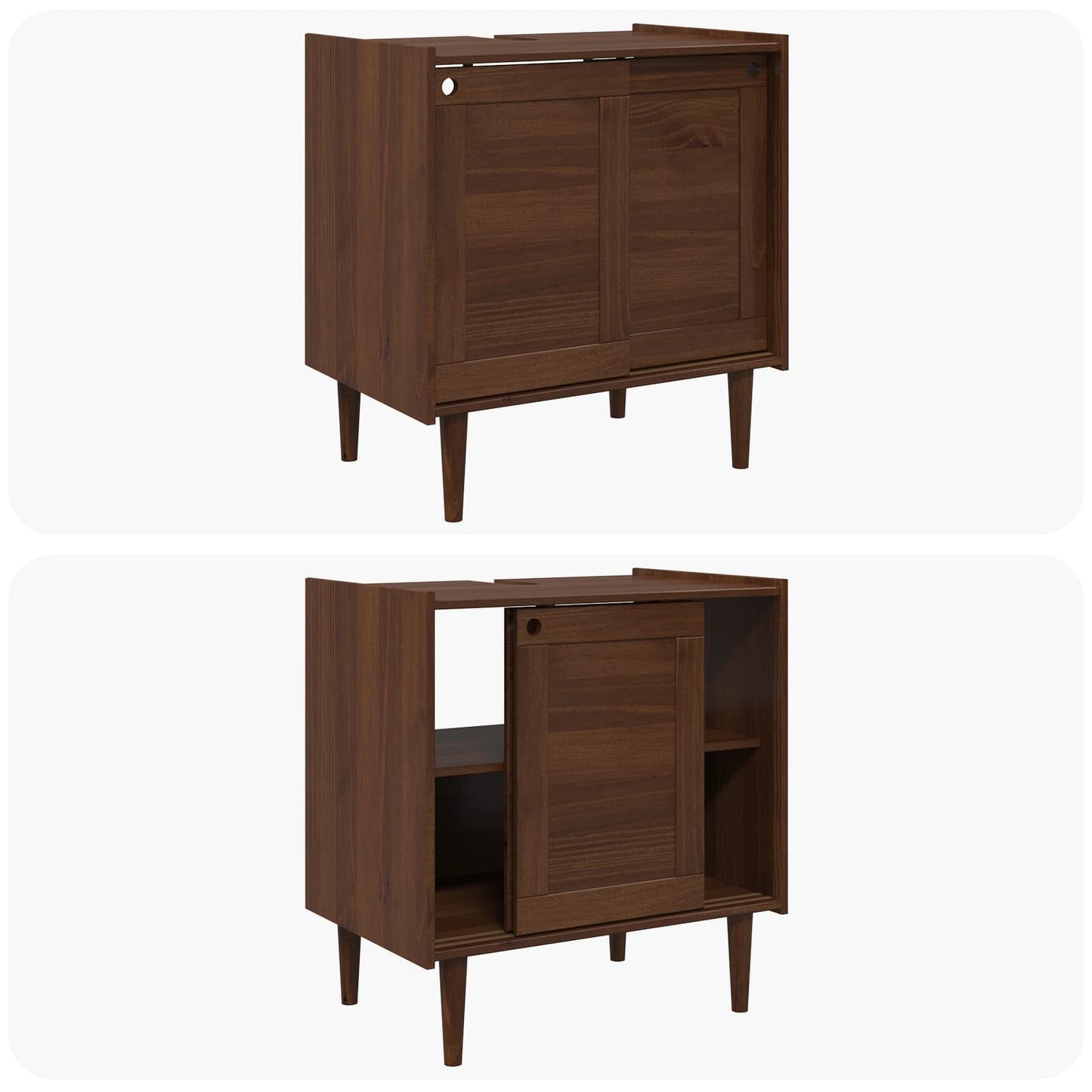 vidaXL Sink Cabinet BILBAO Dark Caramel 75 x 50 x 80 cm