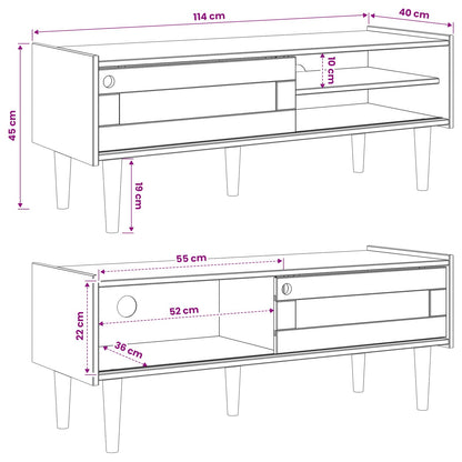 vidaXL TV Cabinet BILBAO 114 x 40 x 45 cm Dark Caramel