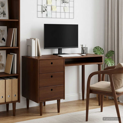 vidaXL Desk BILBAO Dark Caramel 114 x 53 x 75 cm