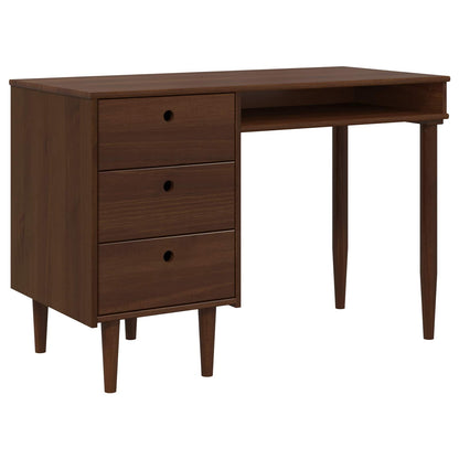 vidaXL Desk BILBAO Dark Caramel 114 x 53 x 75 cm