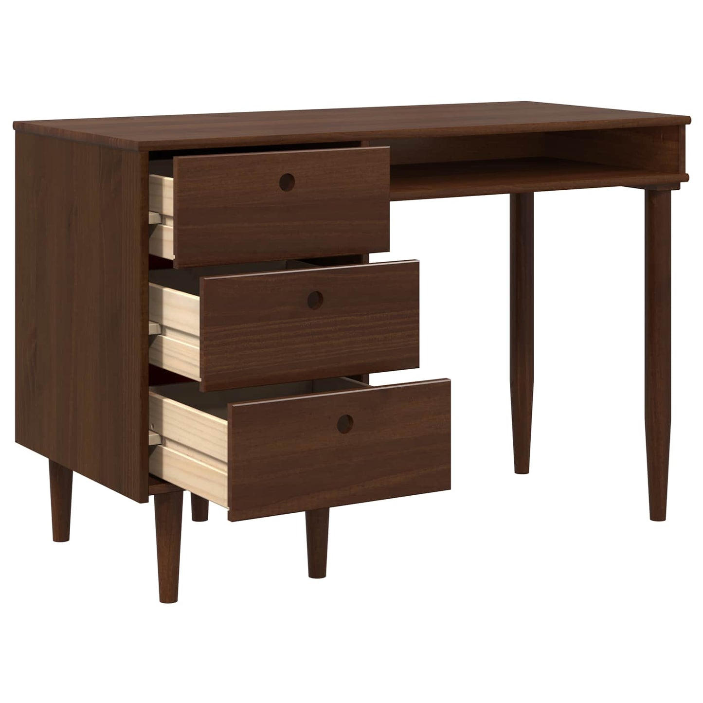 vidaXL Desk BILBAO Dark Caramel 114 x 53 x 75 cm