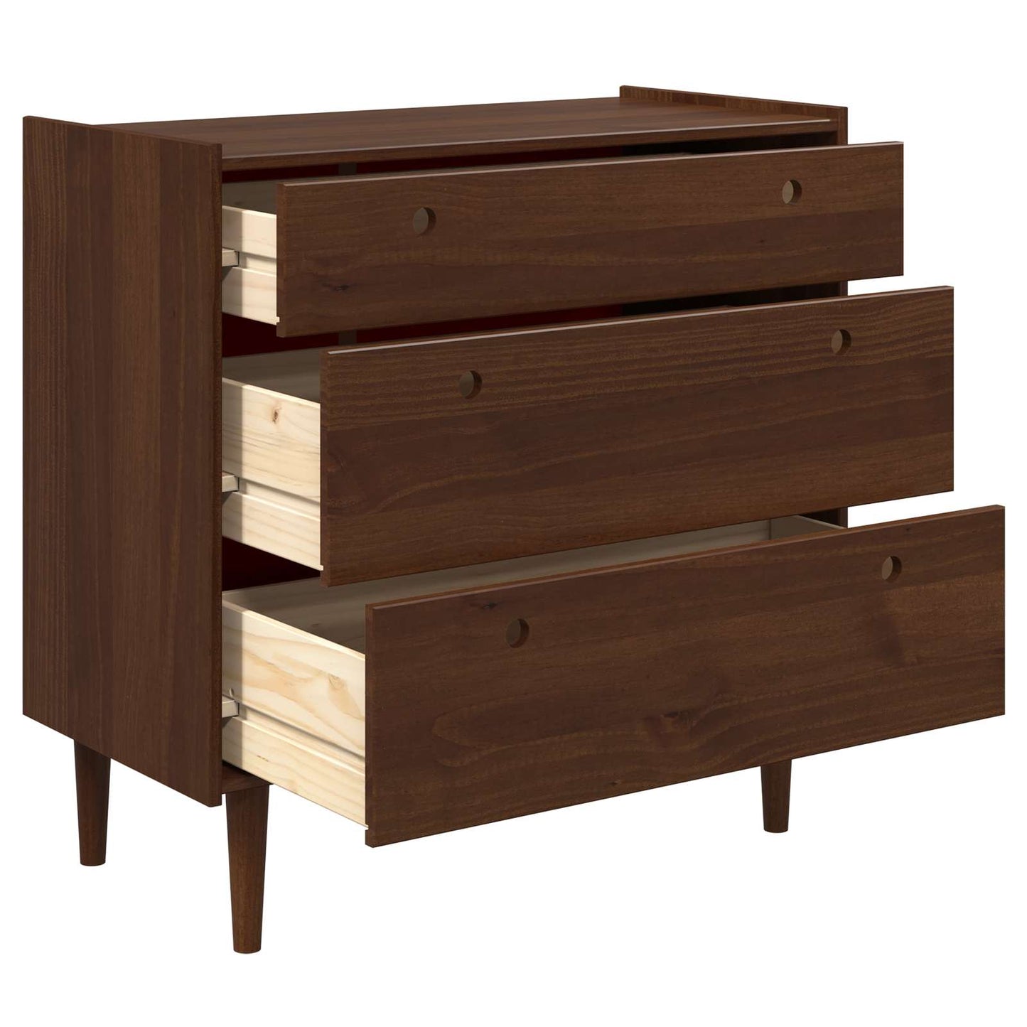 vidaXL Chest of Drawers BILBAO Dark Caramel 90 x 45 x 89 cm