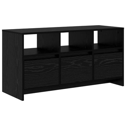 vidaXL TV Cabinet 102 x 37.5 x 52.5 cm Black Oak Engineered Wood