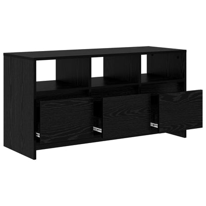 vidaXL TV Cabinet 102 x 37.5 x 52.5 cm Black Oak Engineered Wood