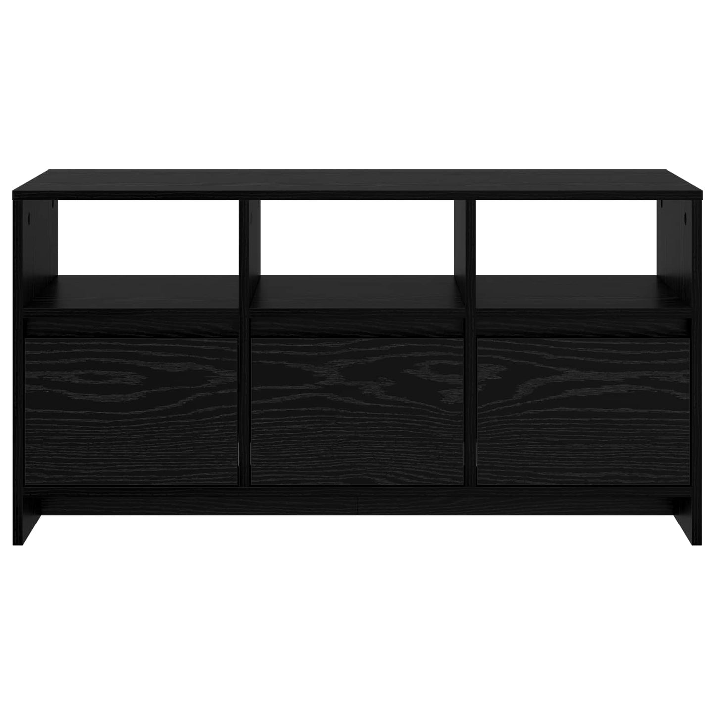 vidaXL TV Cabinet 102 x 37.5 x 52.5 cm Black Oak Engineered Wood