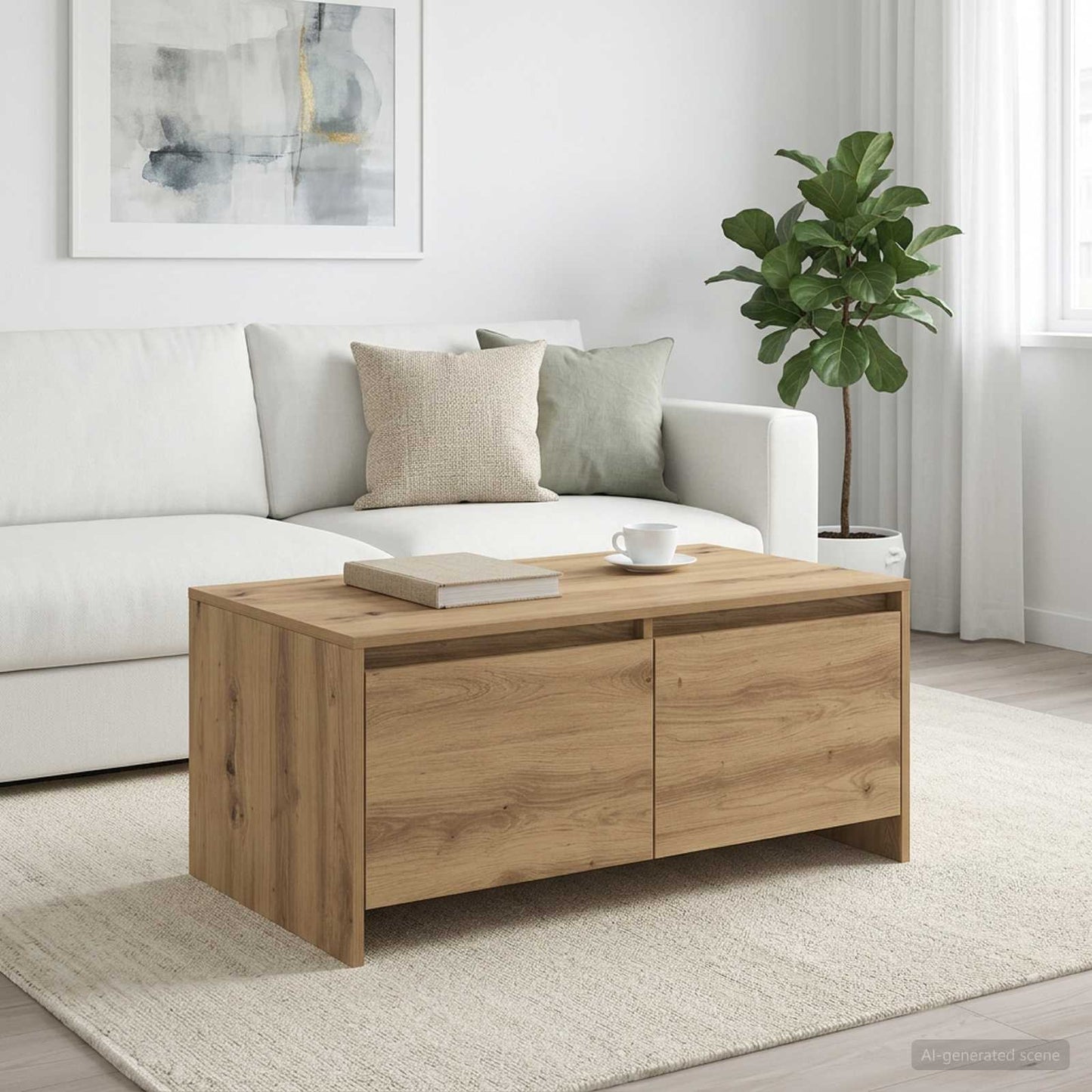 vidaXL Coffee Table Artisan Oak 90 x 50 x 41.5 cm Engineered Wood