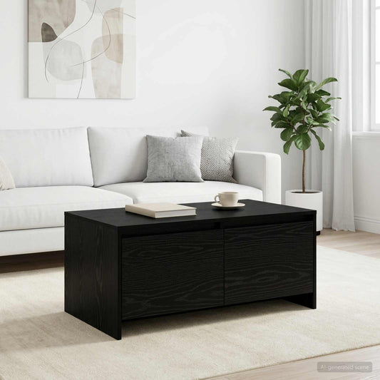 vidaXL Coffee Table Black Oak 90 x 50 x 41.5 cm Engineered Wood