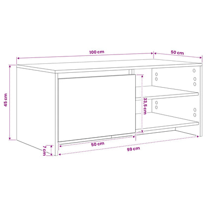 vidaXL Coffee Table Oak Wood 102 x 50 x 45 cm Engineered Wood