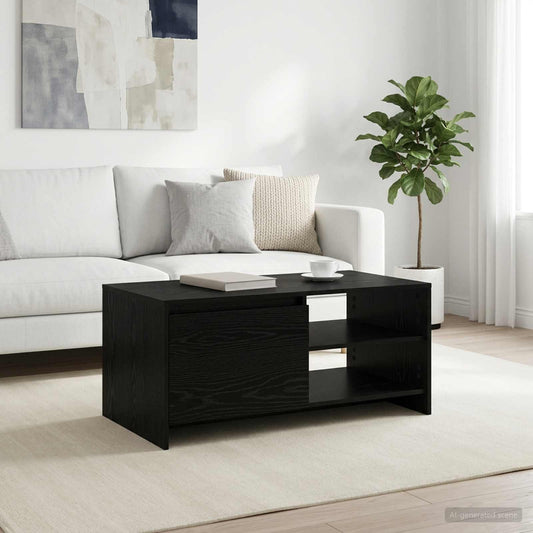 vidaXL Coffee Table Black Oak 102 x 50 x 45 cm Engineered Wood