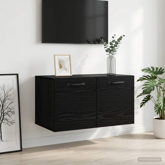 vidaXL Wall Cabinet 60 x 36.5 x 35 cm Engineered Wood Black Oak