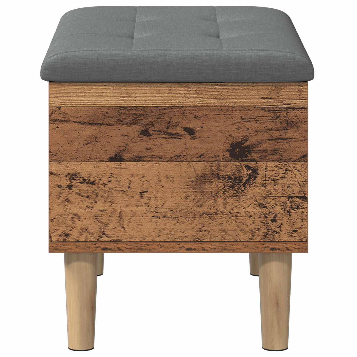 vidaXL Storage Bench with Cushion Old Wood 62 x 42 x 46 cm