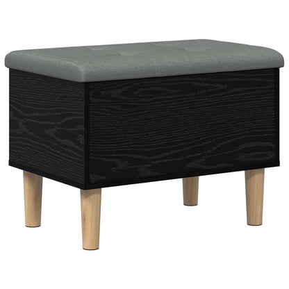 vidaXL Storage Bench with Cushion Black Oak 62 x 42 x 46 cm