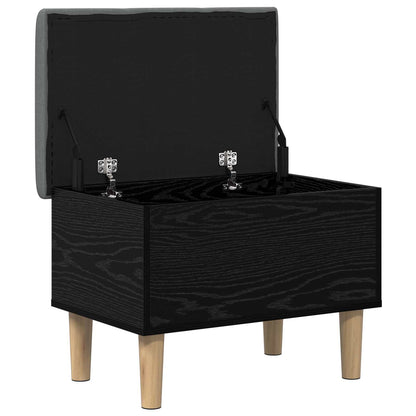 vidaXL Storage Bench with Cushion Black Oak 62 x 42 x 46 cm