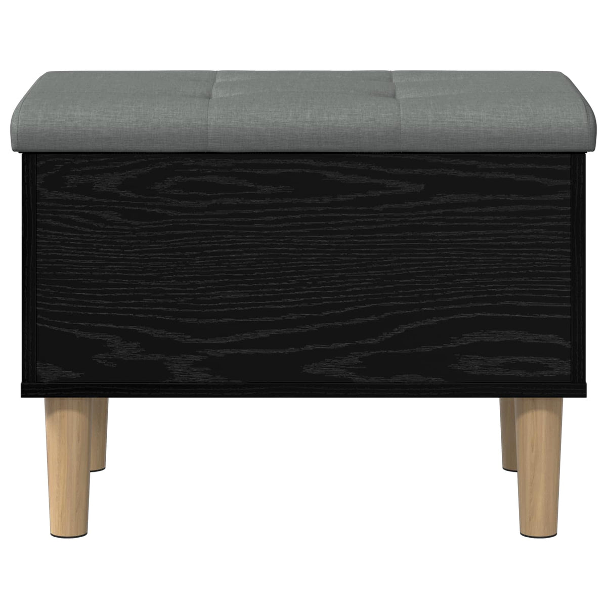 vidaXL Storage Bench with Cushion Black Oak 62 x 42 x 46 cm