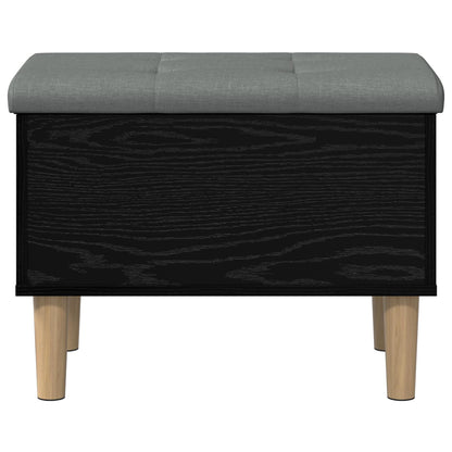 vidaXL Storage Bench with Cushion Black Oak 62 x 42 x 46 cm