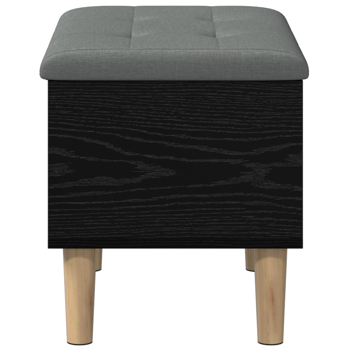 vidaXL Storage Bench with Cushion Black Oak 62 x 42 x 46 cm