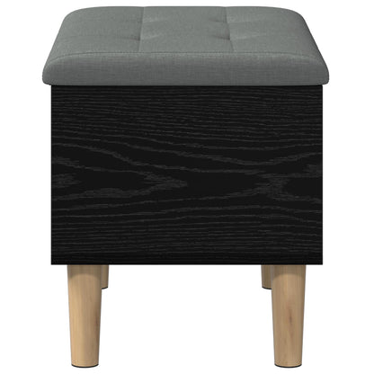 vidaXL Storage Bench with Cushion Black Oak 62 x 42 x 46 cm