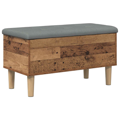vidaXL Storage Bench with Cushion Oak Wood 82 x 42 x 46 cm